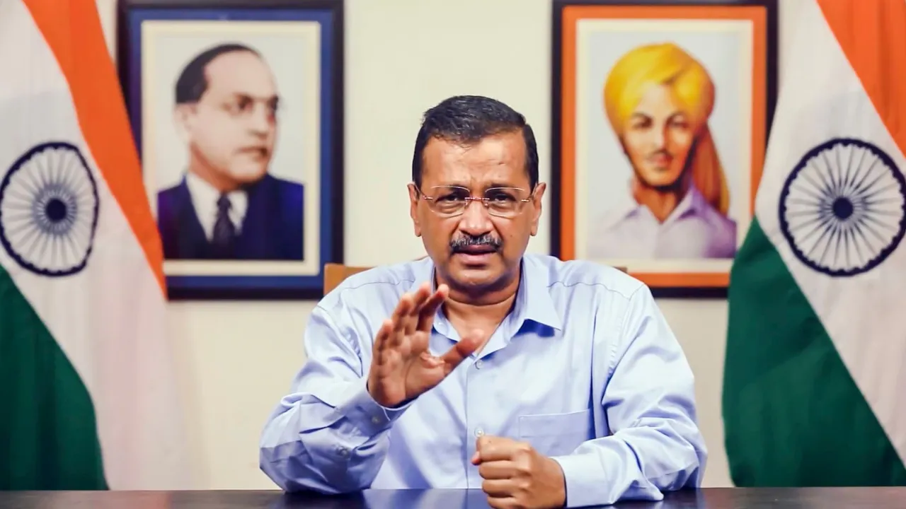 AAP National Convenor Arvind Kejriwal addresses party workers via video message.