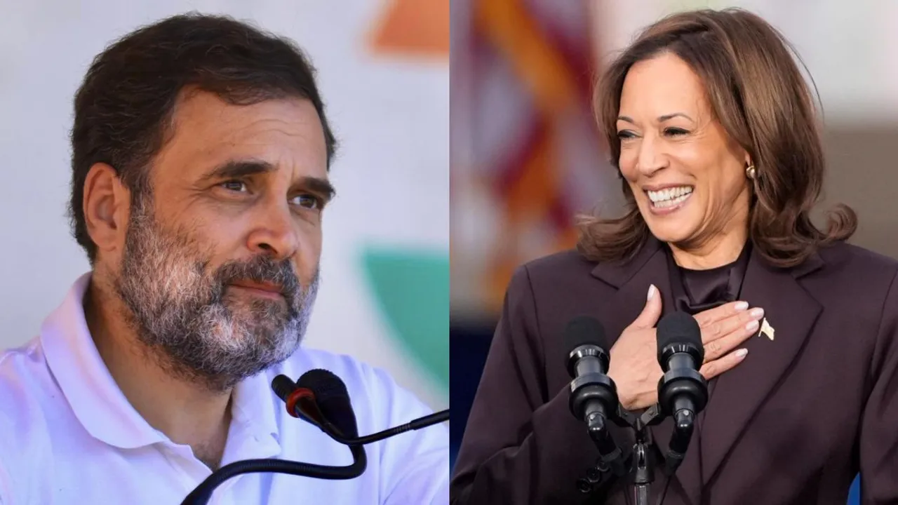 Leader of Opposition in the Lok Sabha Rahul Gandhi and US Vice President Kamala Harris