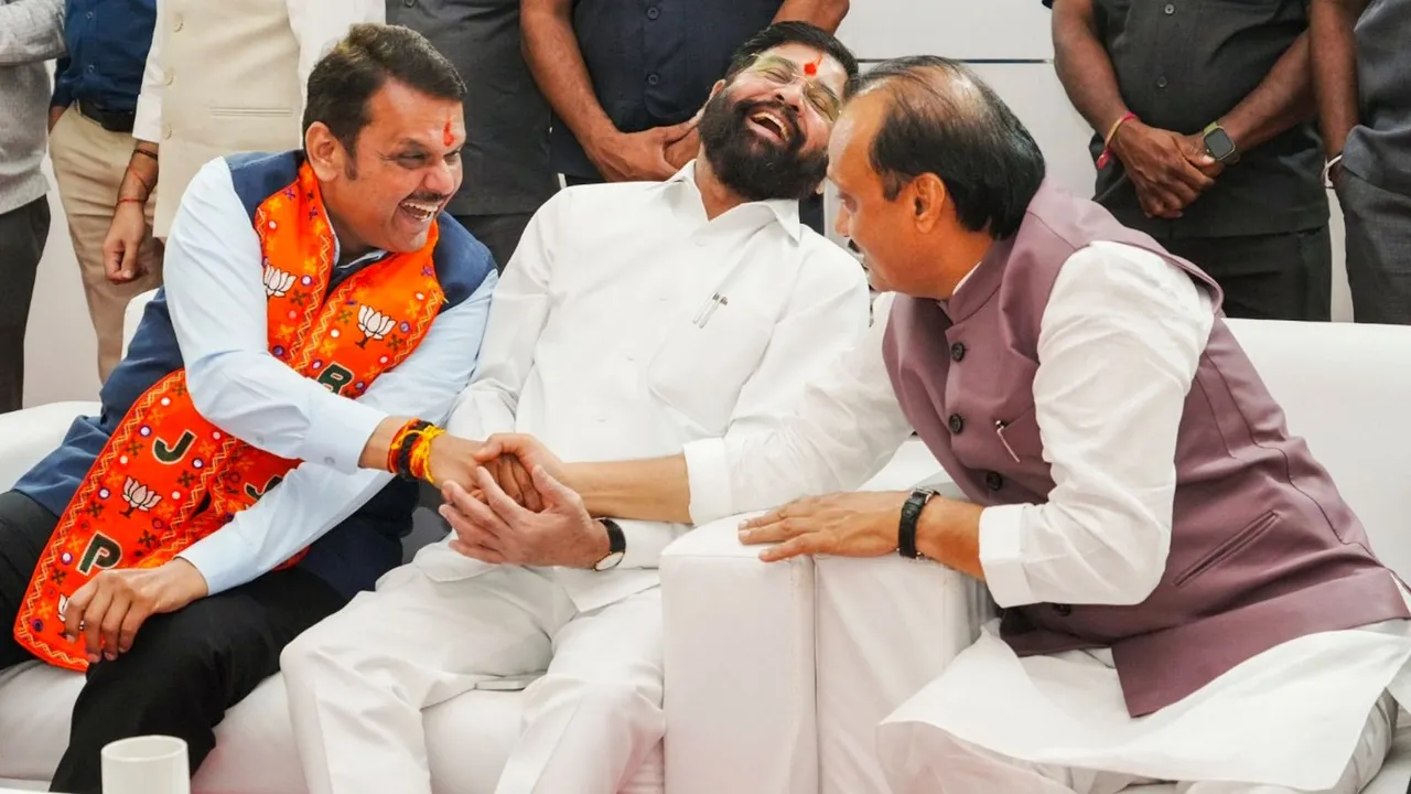 Maharashtra Chief Minister Eknath Shinde along with Dy CMs Devendra Fadnavis and Ajit Pawar (File image)