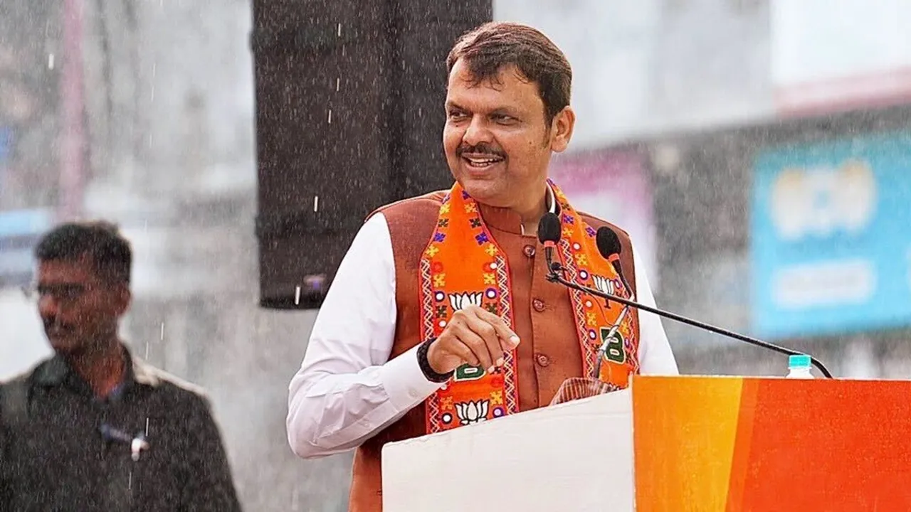 Maharashtra Deputy Chief Minister Devendra Fadnavis during an election rally in Amravati