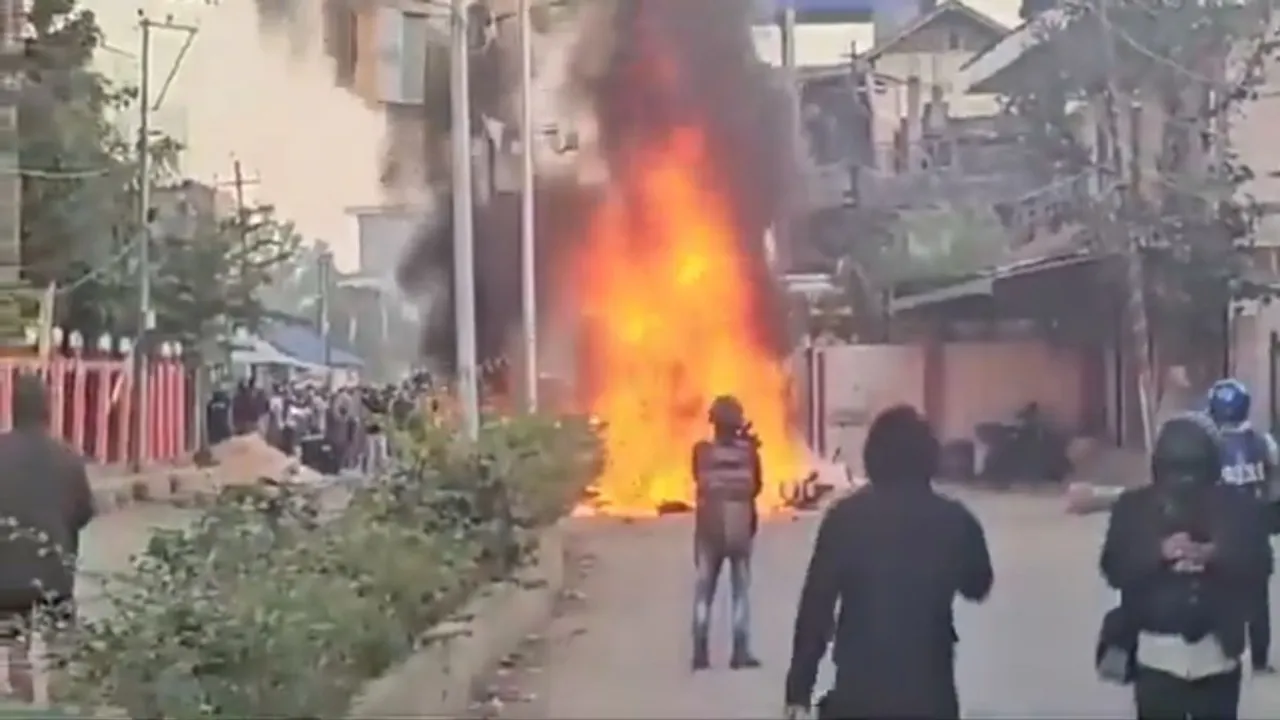 Manipur Violence House set on fire