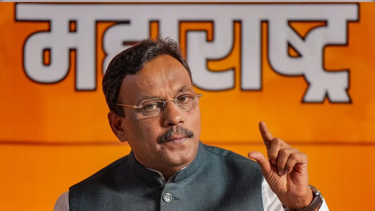 BJP National General Secretary Vinod Tawde speaks with the media, in Mumbai