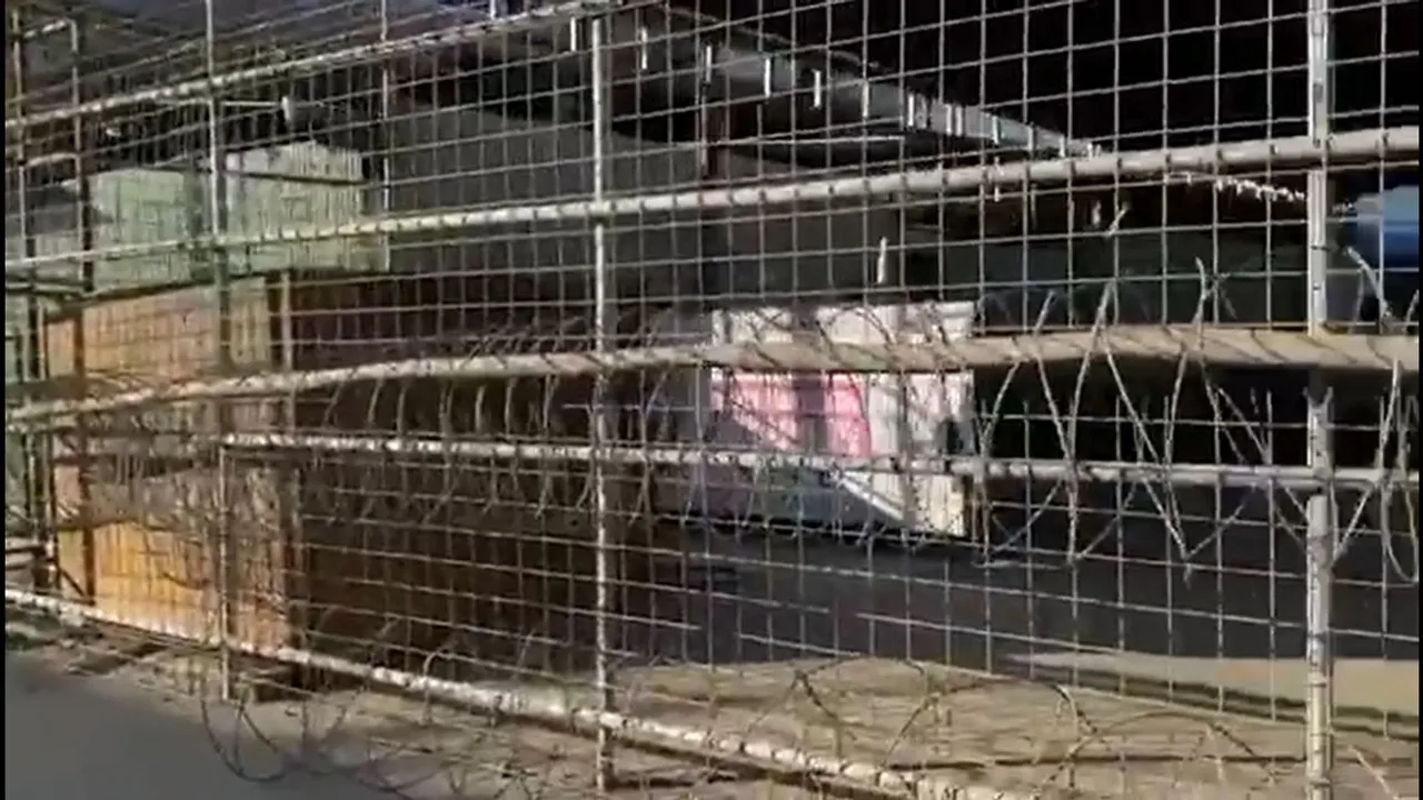 Manipur Consumer Affairs, Food and Public Distribution minister L Susindro Meitei has constructed barbed wire fence and iron nets around the residence with temporary bunkers for security forces