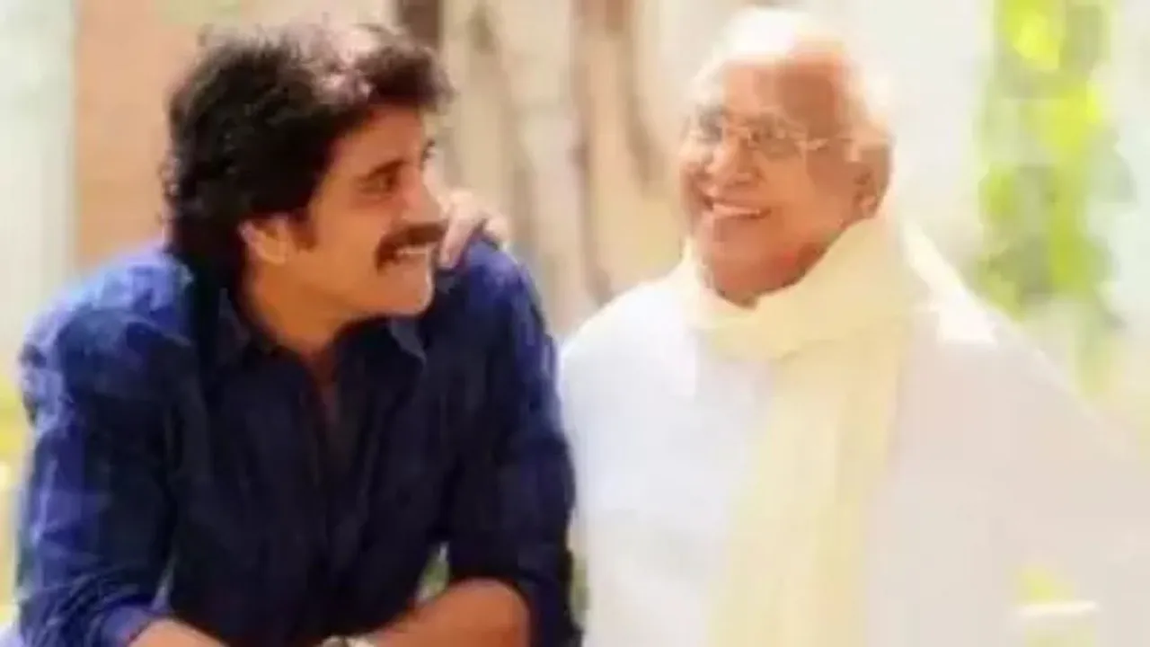 Veteran actor Nagarjuna and his father Akkineni Nageswara Rao