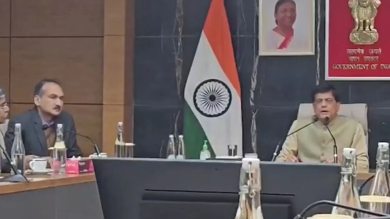 Commerce and Industry Minister Piyush Goyal addressing a media briefing