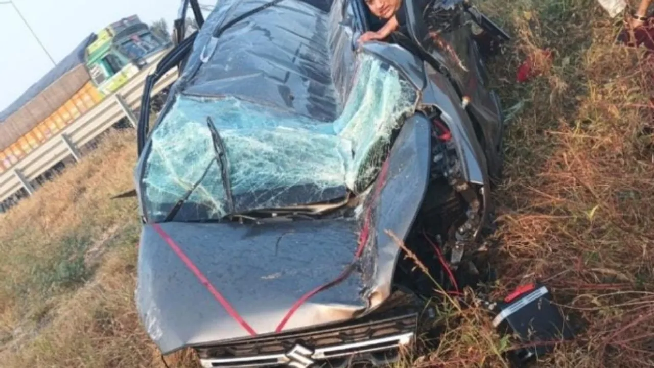 Delhi-Mumbai Expressway Car Accident