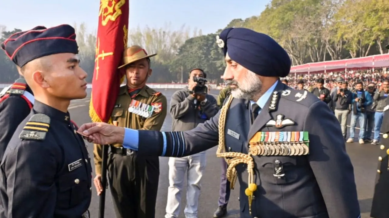 Chief of the Air Staff Air Chief Marshal Amar Preet Singh during the Passing Out Parade of the 147th Course of the National Defence Academy, in Pune district, Saturday, Nov. 30, 2024.