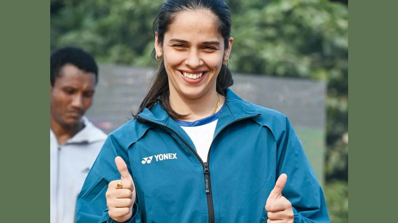 Indian badminton player Saina Nehwal during the Patna Marathon 2024, dedicated to the cause of 'Nasha Mukt Bihar' (Drug-Free Bihar), in Patna, Sunday, Dec. 1, 2024.