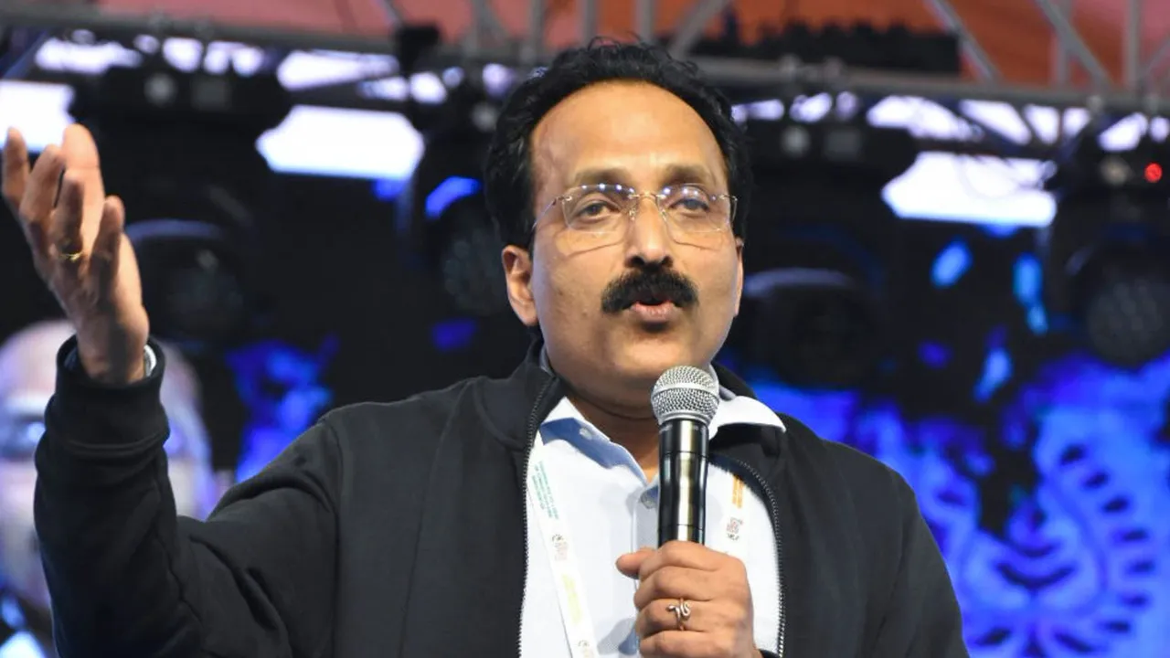 ISRO Chairman S. Somanath addresses a gathering at the India International Science Festival at IIT Guwahati, Monday, Dec. 2, 2024.