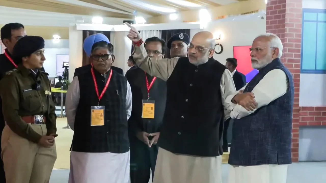 Prime Minister Narendra Modi with Punjab Governor Gulab Chand Kataria and Union Home Minister Amit Shah, in Chandigarh, Tuesday, Dec. 3, 2024.