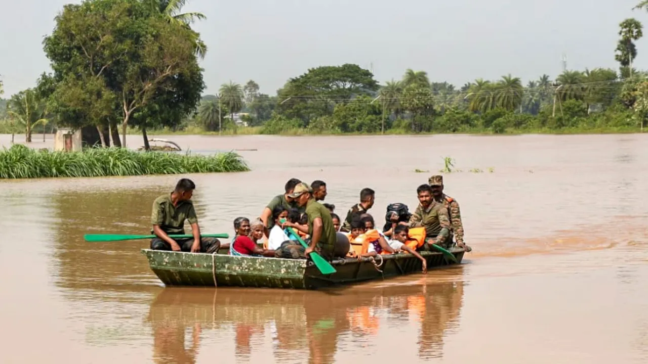 Army troops conduct rescue and relief operations in flood hit areas in the aftermath of Cyclone Fengal, in Puducherry, Tuesday, Dec. 3, 2024.