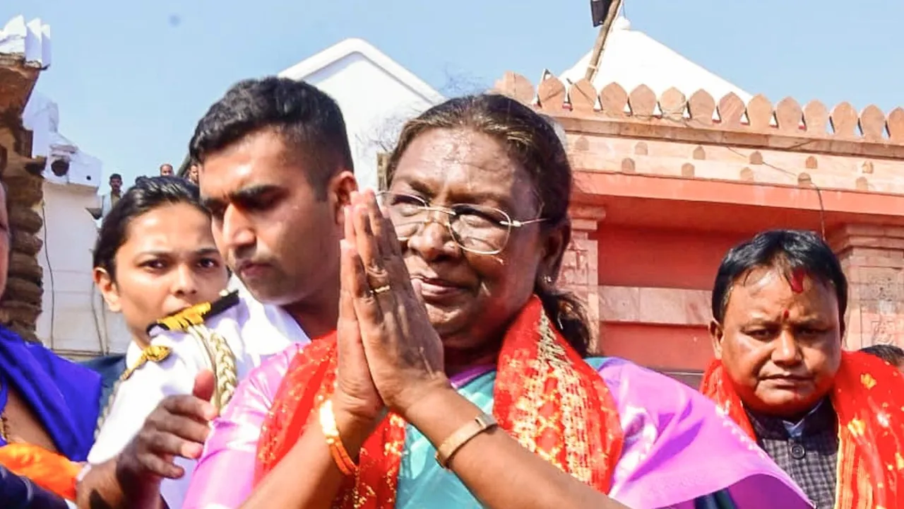 President Droupadi Murmu visits the Lord Jagannath Temple, in Puri, Wednesday, Dec. 4, 2024.