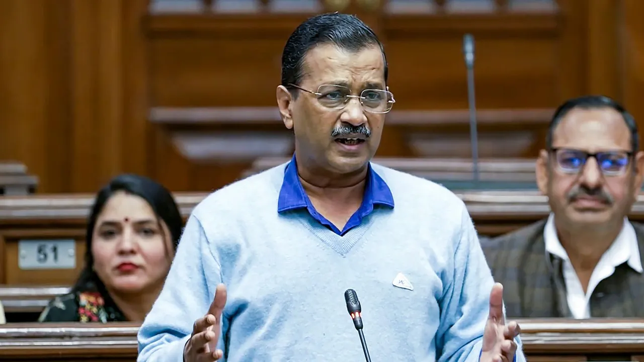AAP National Convenor and party MLA Arvind Kejriwal speaks during a session in the Delhi Assembly, in New Delhi, Wednesday, Dec. 4, 2024.