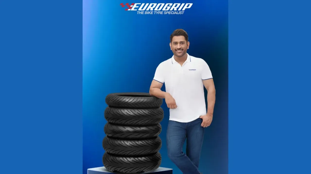 M S Dhoni Eurogrip Tyres