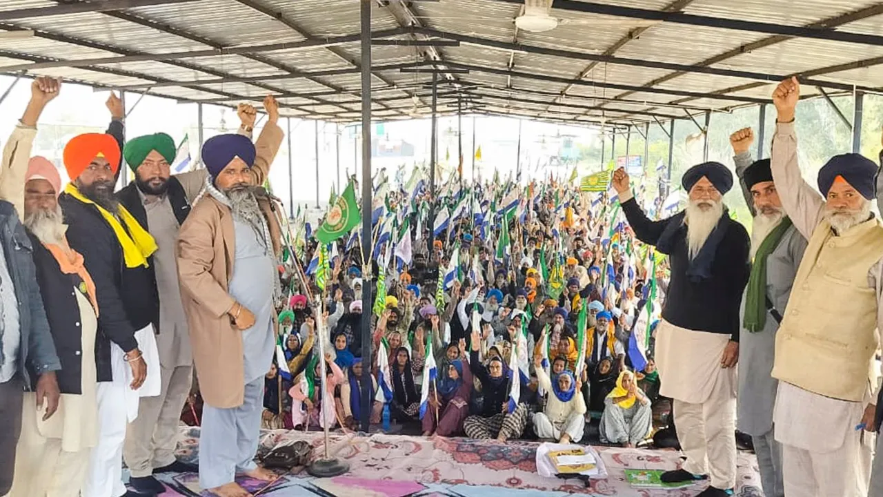 Farmer leader Sarwan Singh Pandher and others at Shambhu border, a day before commencement of farmers' 'Delhi Chalo' march, in Patiala district, Punjab, Thursday, Dec. 5, 2024.
