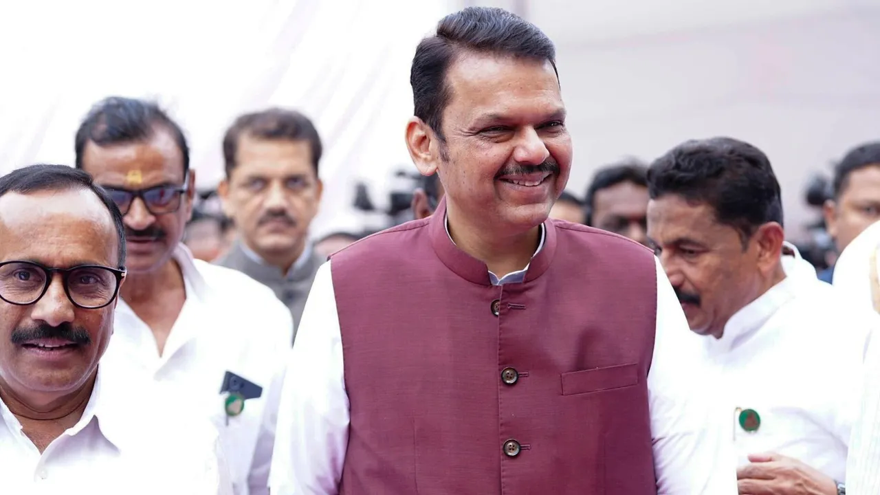 Maharashtra Chief Minister Devendra Fadnavis arrives during the Special session of Maharashtra Assembly, at Vidhan Bhavan, in Mumbai, Monday, Dec. 9, 2024.