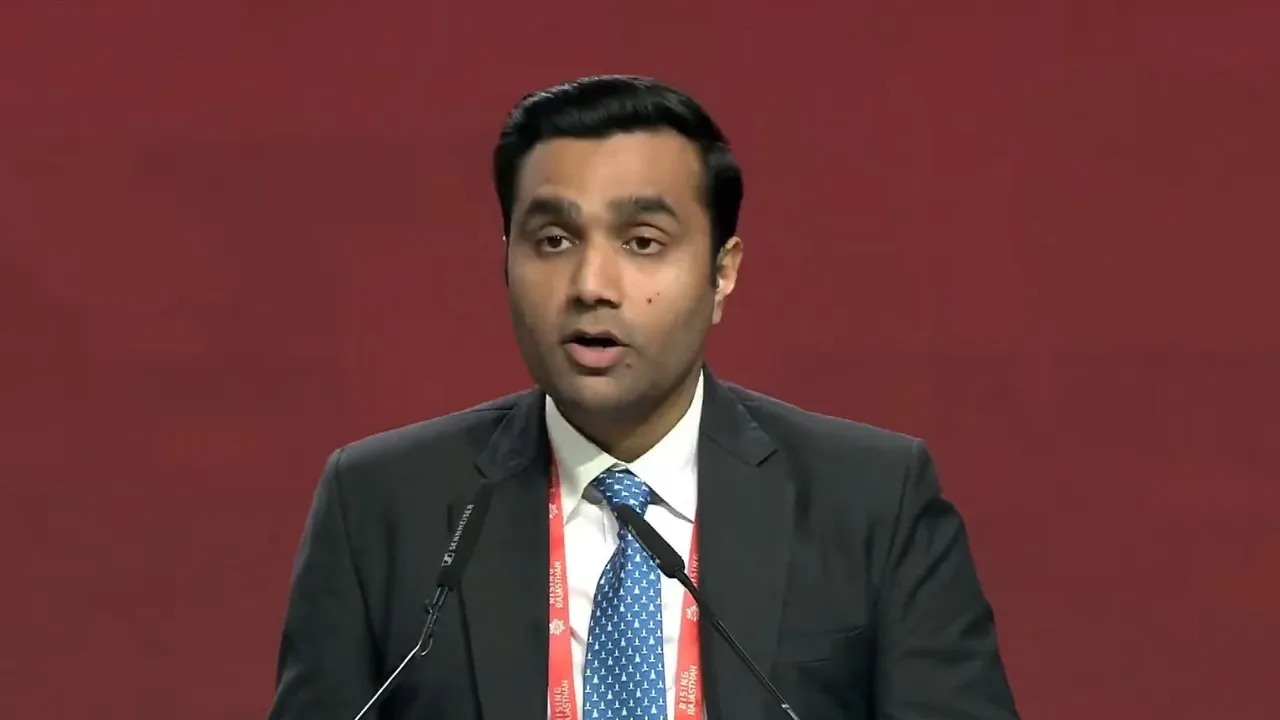 Adani Ports and SEZ, Managing Director Karan Adani speaking at  the Rising Rajasthan Summit