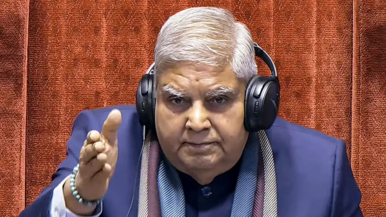 Rajya Sabha Chairman Jagdeep Dhankhar conducts proceedings in the House during the Winter session of Parliament, in New Delhi, Wednesday, Dec. 11, 2024.