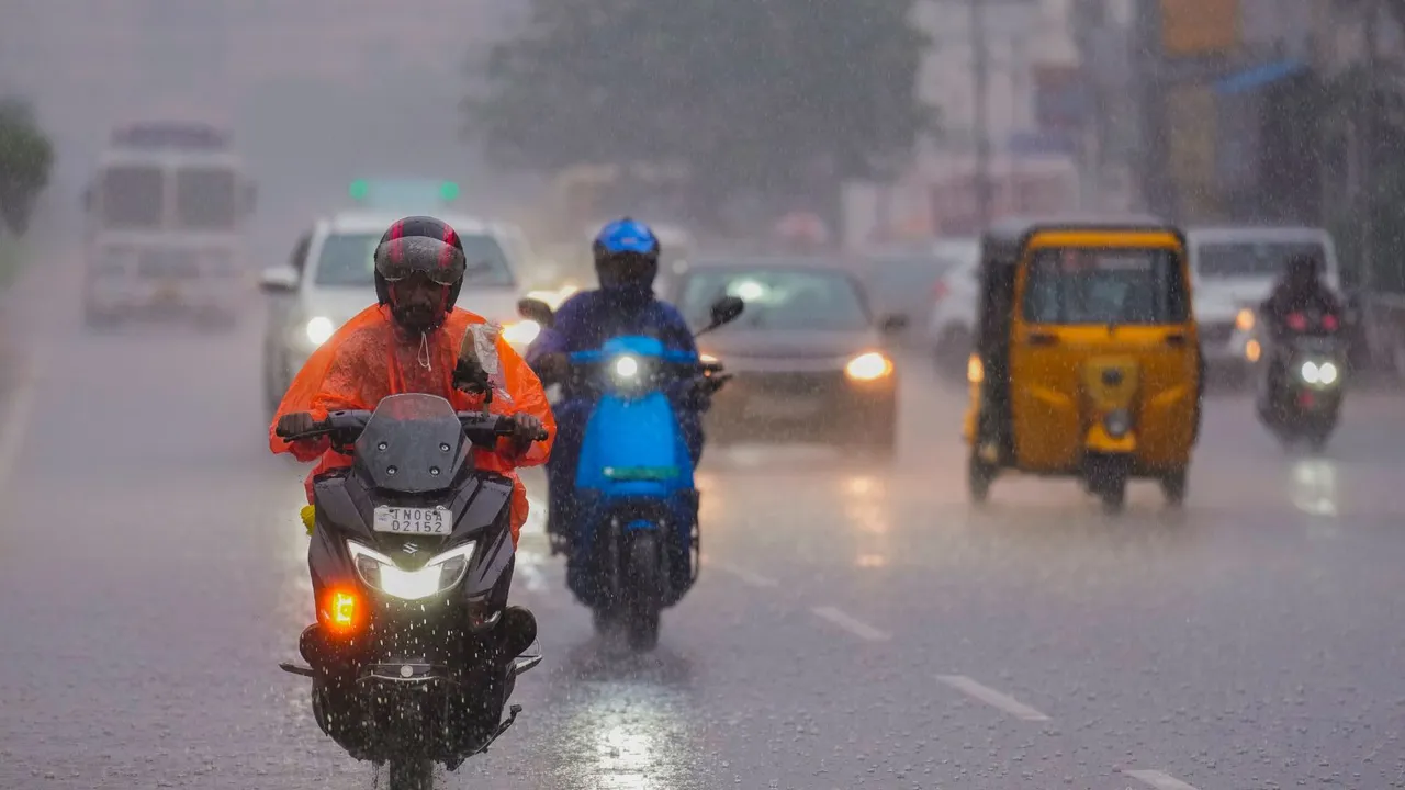 Widespread rains lash parts of Tamil Nadu amid a warning issued by the IMD, in Chennai, Thursday, Dec. 12, 2024.