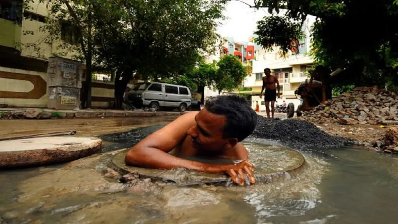 Manual Scavenging Sewers Cleaning Septic Tank Sewer Line Manual Scavengers