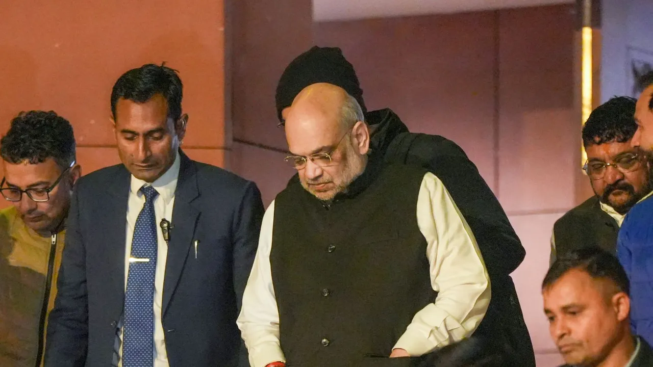 Union Home Minister Amit Shah during the Winter session of Parliament, in New Delhi