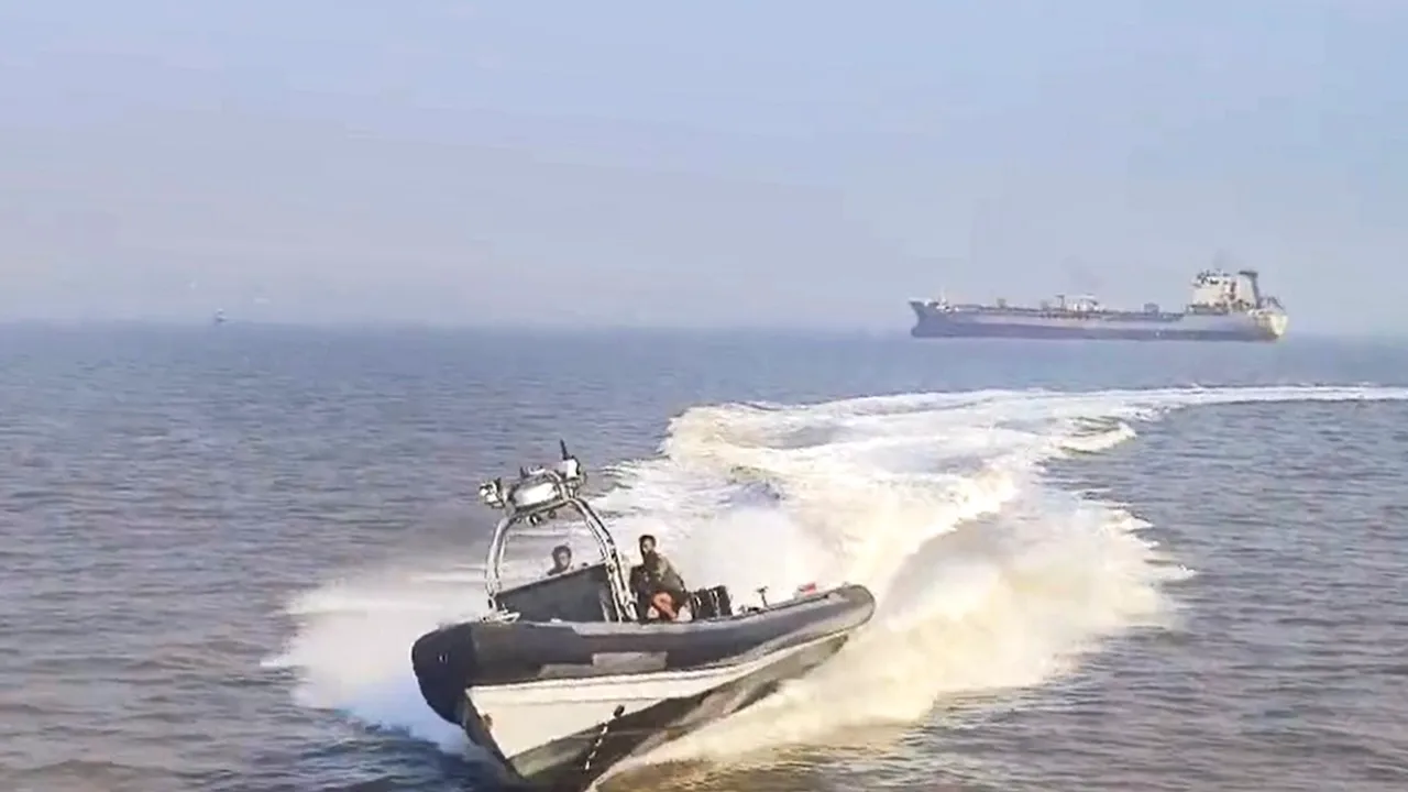 The Indian Navy speed boat that crashed into a passenger ferry off Mumbai coast killing 13 people on Wednesday, Dec. 18, 2024.