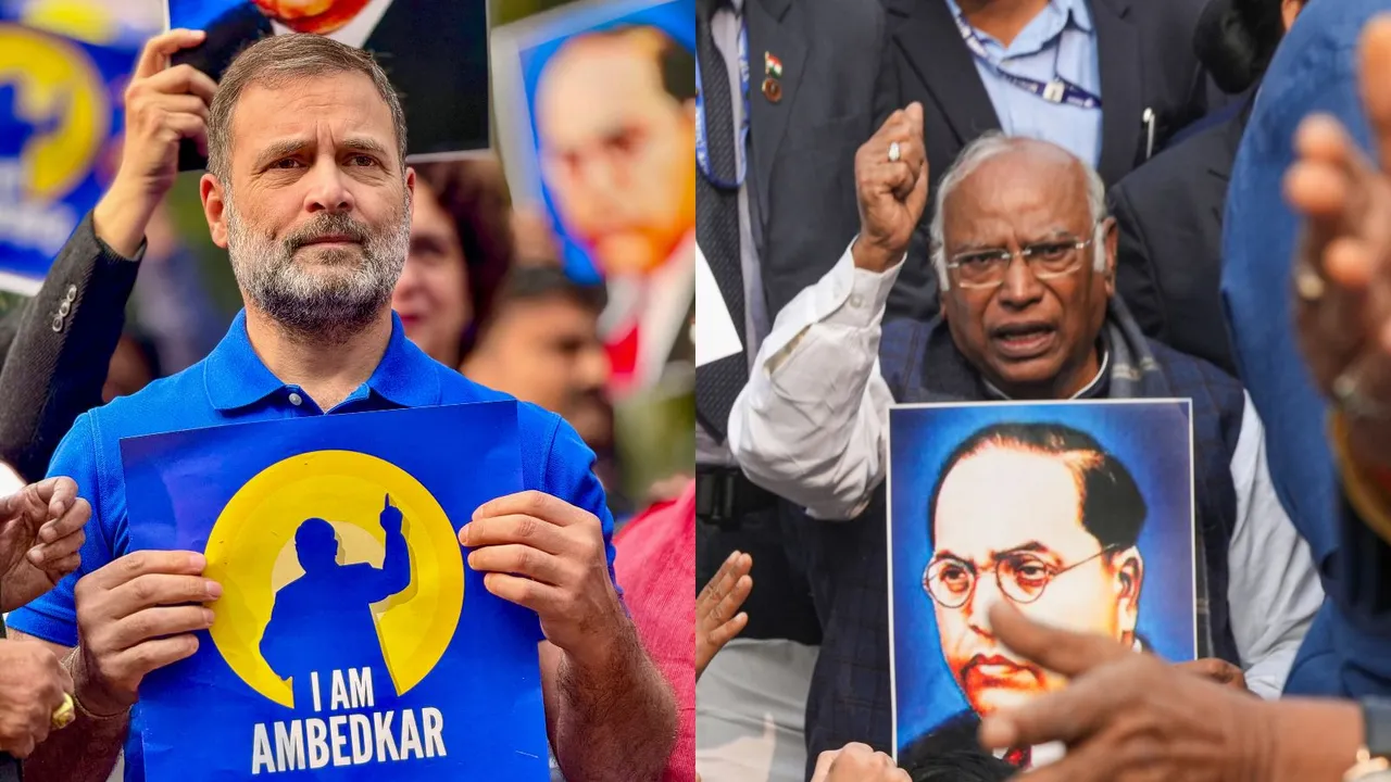 Rahul Gandhi Mallikarjun Kharge Ambedkar