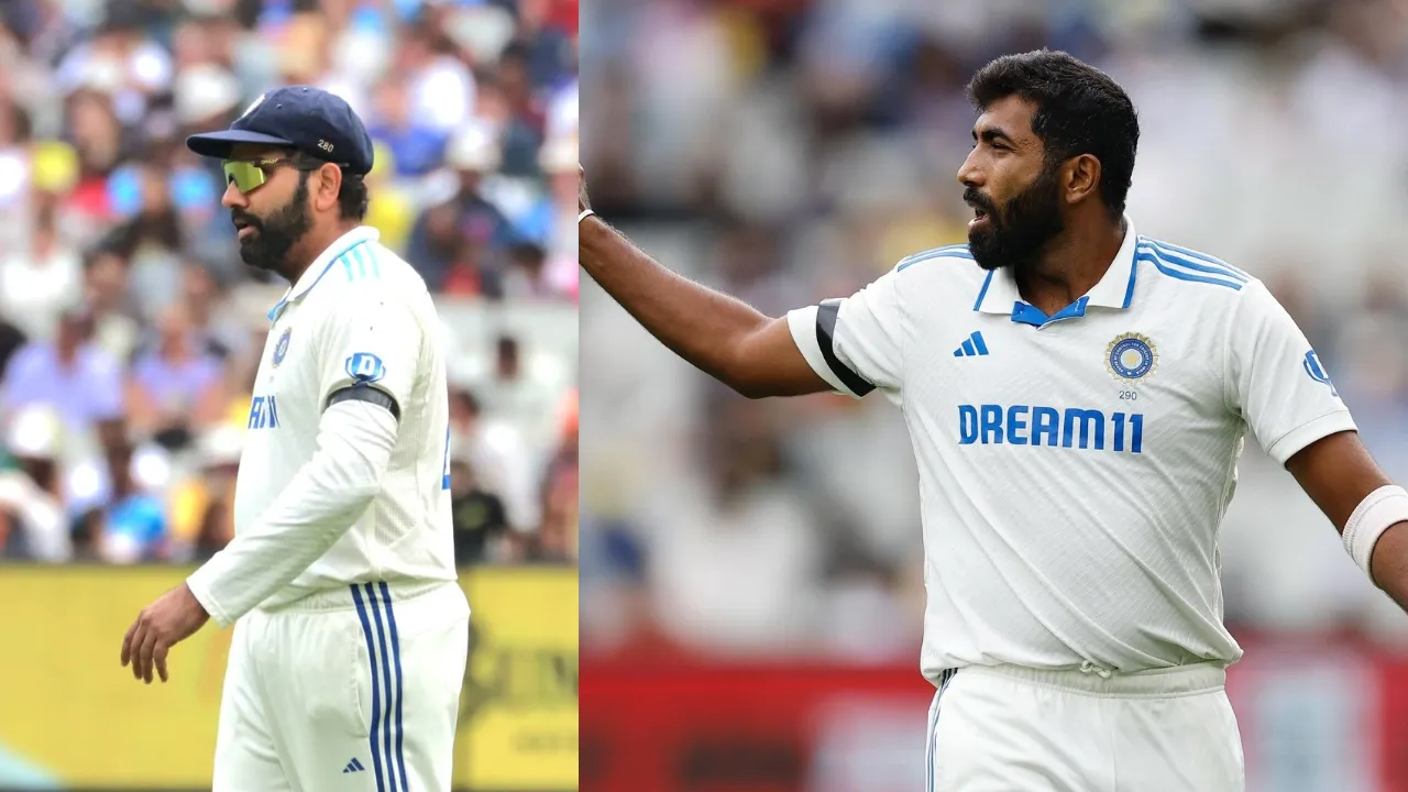 Rohit Shama and Jaspreet Bumrah wear black bands at the Melbourne Cricket Ground on Friday, December 27, 2024.