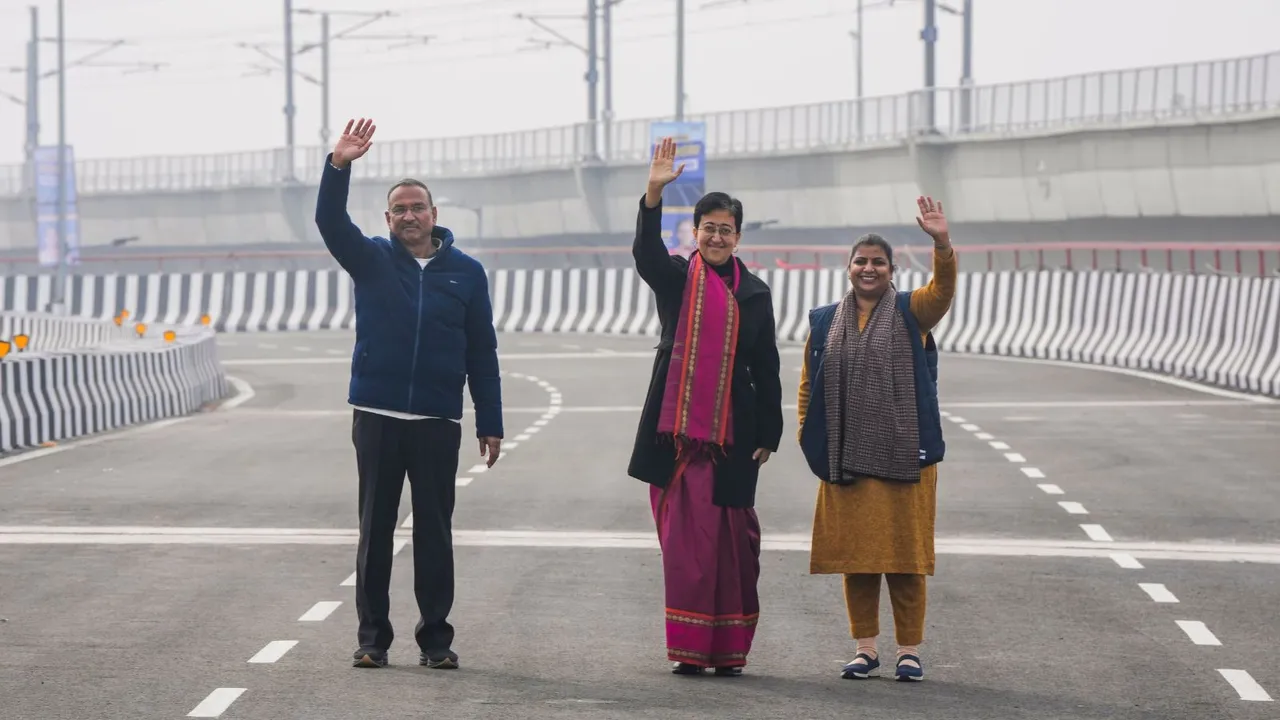 Punjabi Bagh flyover Atishi