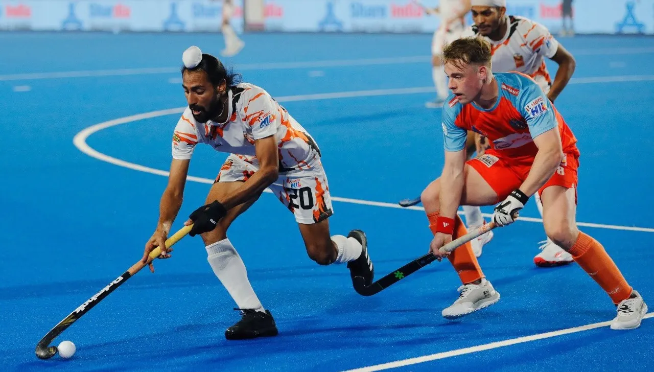 Shrachi Rarh Bengal Tigers defeat Delhi SG Pipers in Hockey India League match on Saturday, Jan 4, 2025.