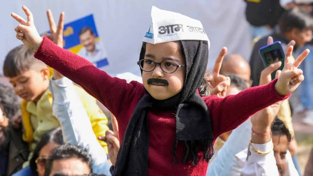 Delhi Elections Baby Kejriwal Child Kejriwal AAP Aam Aadmi Party