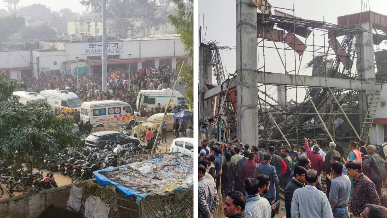 Kannauj Railway station building collapse