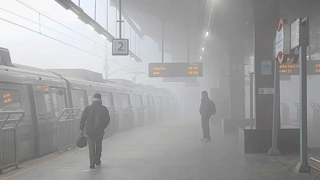 Delhi Fog Delhi Metro DMRC