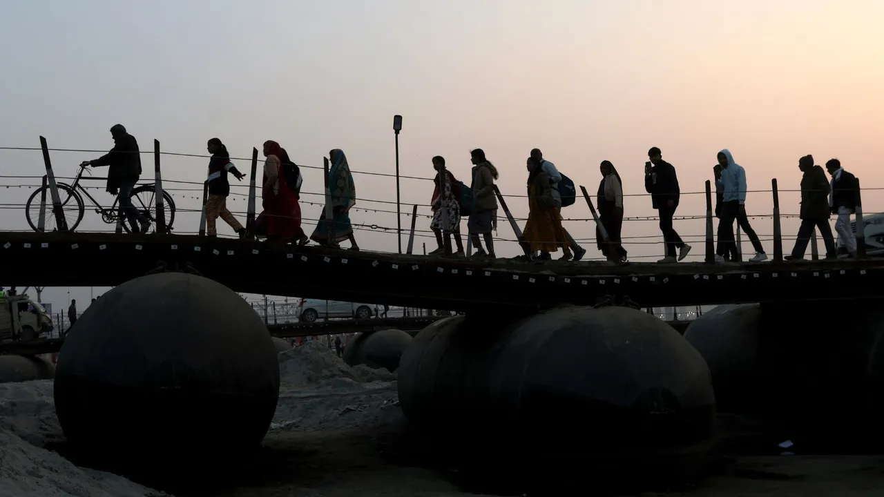 Pontoon Bridge Maha Kumbh Mela
