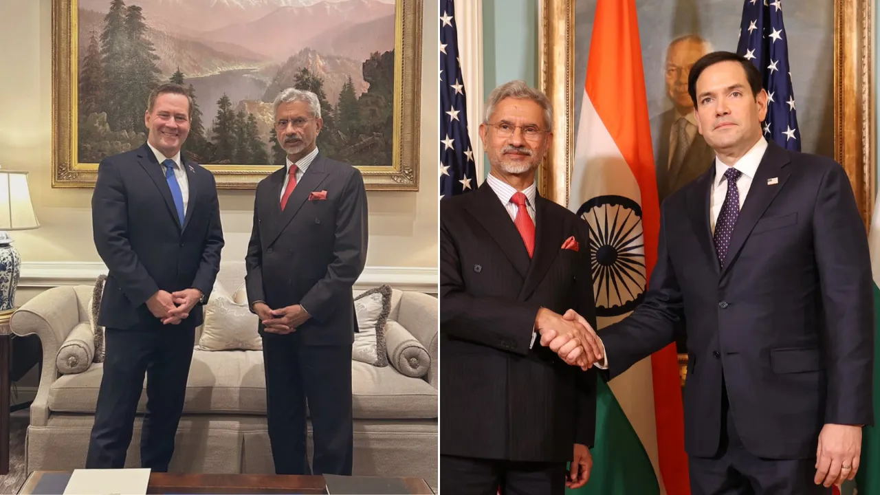S Jaishankar with Mike Waltz (left) and Marco Rubio (right)