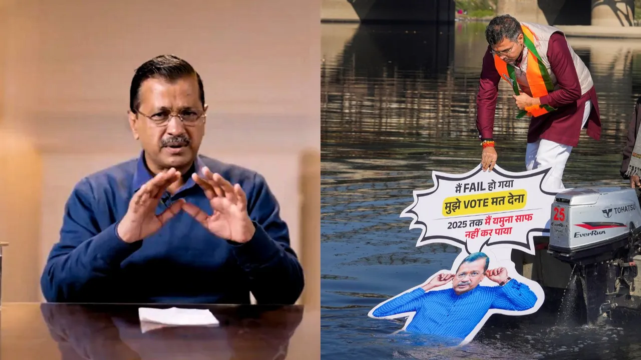 Arvind Kejriwal Parvesh Verma Yamuna Pollution