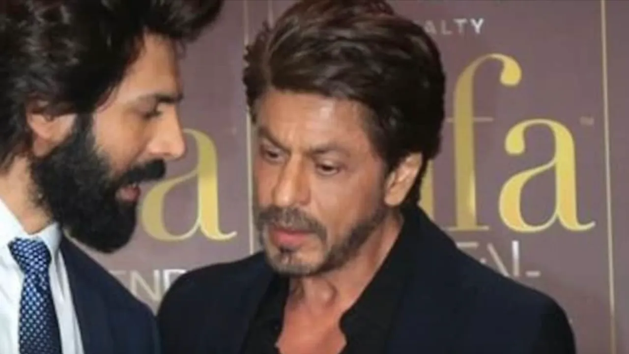 Kartik Aaryan and Shah Rukh Khan at the IIFA Press event in Jaipur on Friday, Jan 24, 2025.