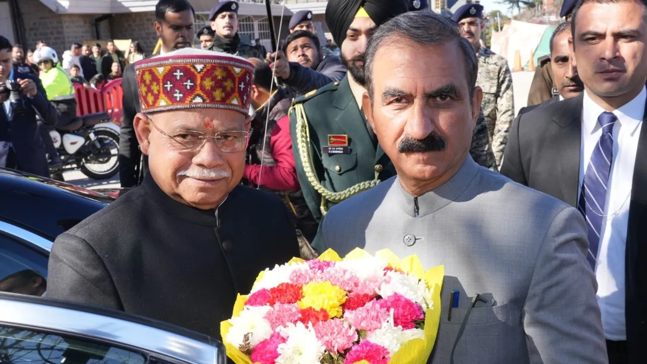 Himachal Pradesh Governor Shiv Pratap Shukla and CM Sukhvinder Singh Sukhu in Shimla on Sunday, Jan 26, 2025.