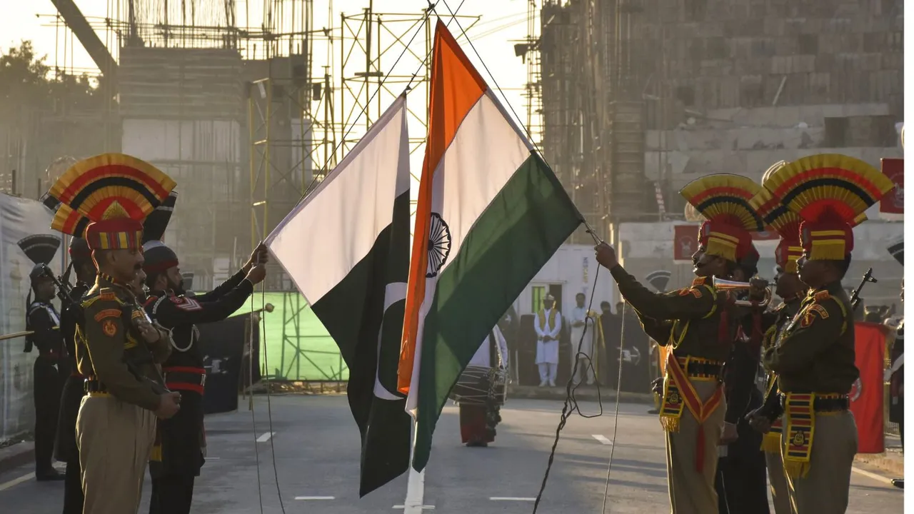 Beating retreat at Attari Wagha border
