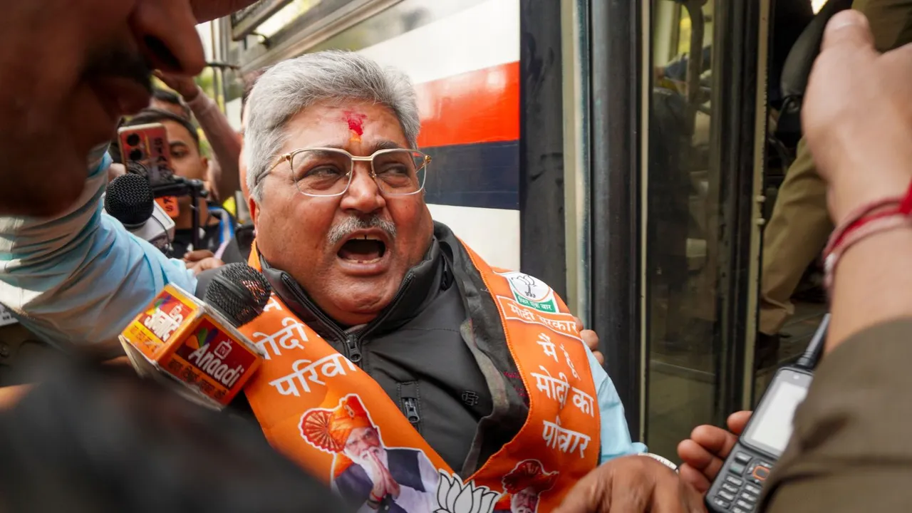 Dushyant Gautam Delhi BJP Protest