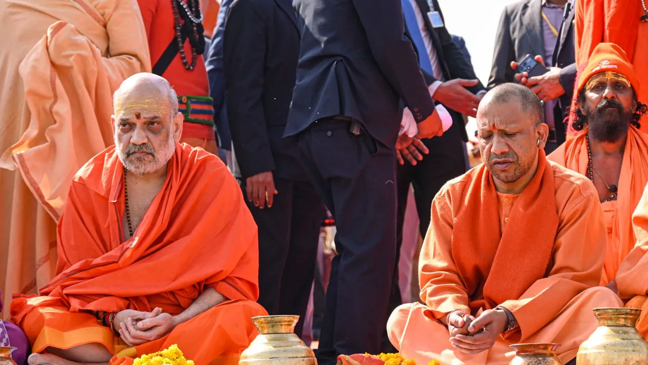 Amit Shah Yogi Adityanath Maha Kumbh Mela 2025