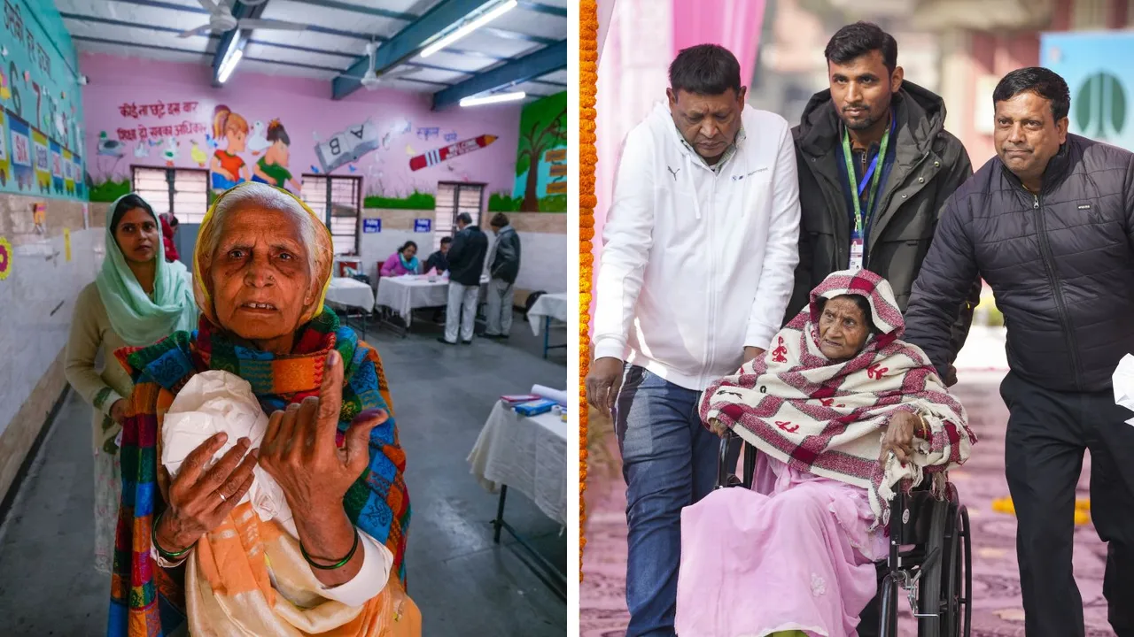 Elderly Voters Delhi Elections Delhi Voting
