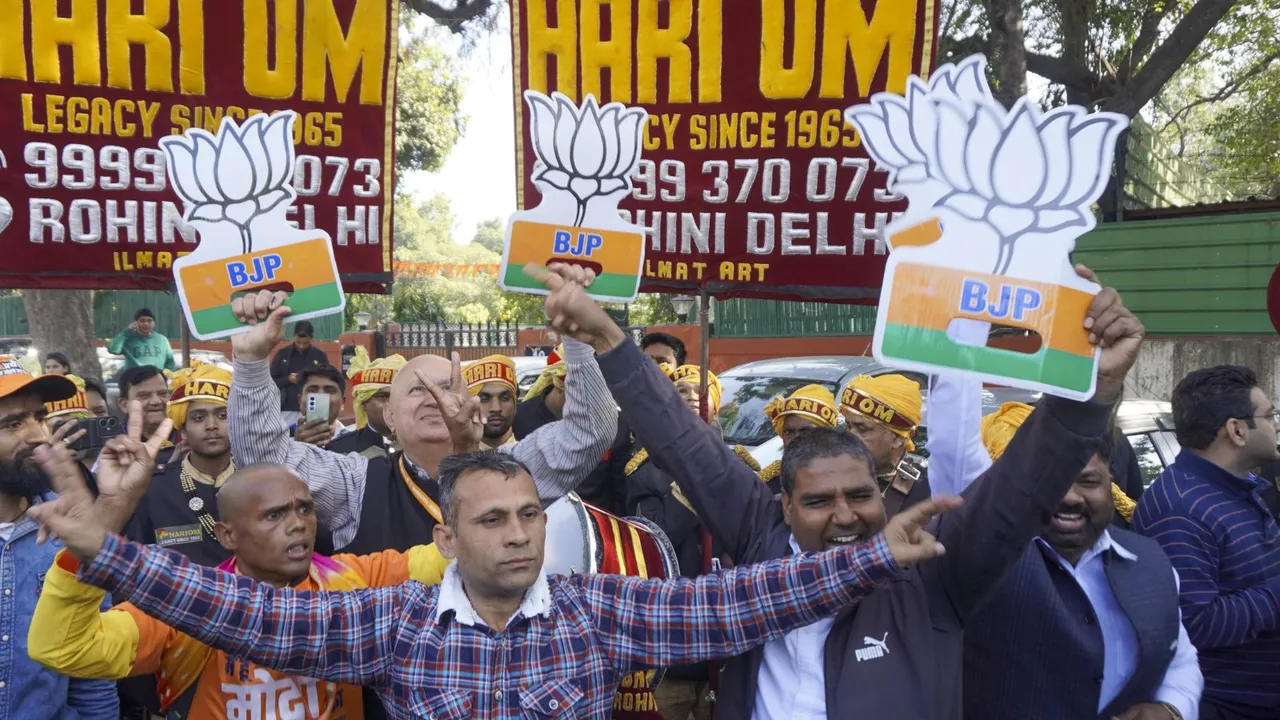 BJP celebrations in Delhi Elections