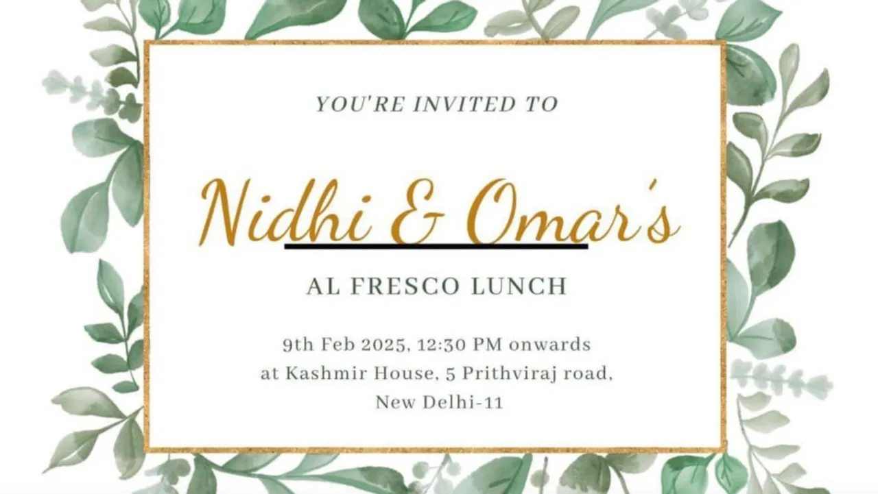 Omar Abdullah and Nidhi Razdan lunch on Feb 9, 2025