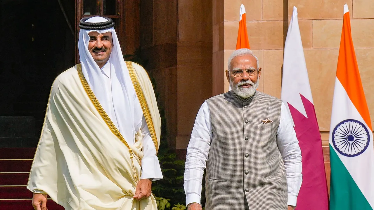 Narendra Modi Tamim Bin Hamad Al-Thani India Qatar