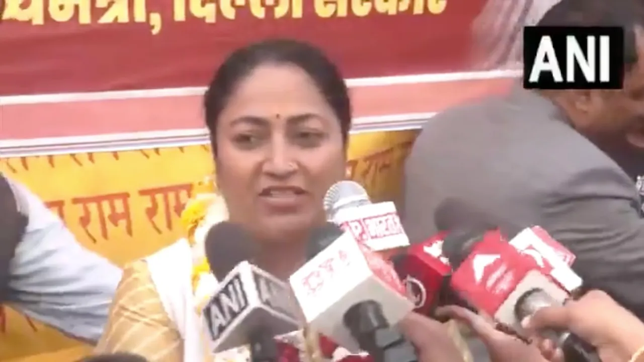 Delhi CM Rekha Gupta addressing media on Friday, Feb 21, 2025.