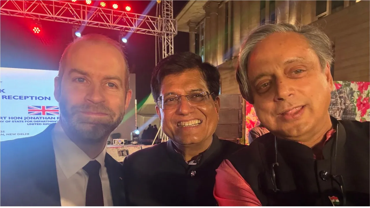 Shashi Tharoor with Piyush Goyal
