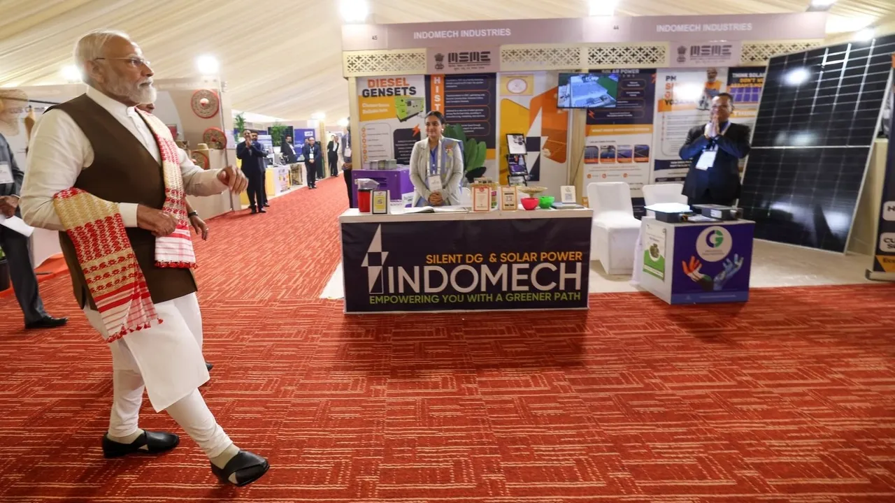 Narendra Modi attends the Assam Advantage exhibition on Monday, February 24, 2025.