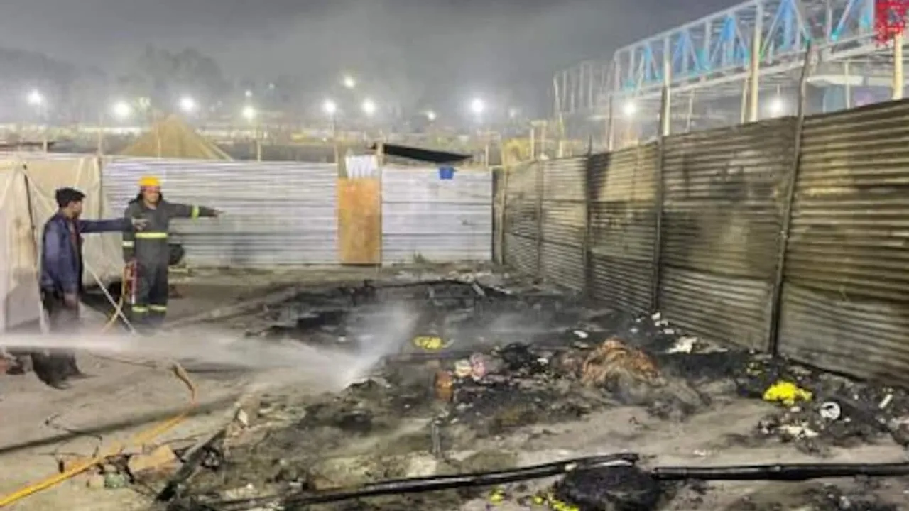 A fire broke out in Kumbh Mela area on Thursday, Feb 27, 2025.