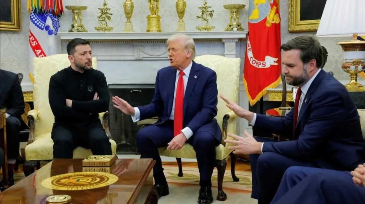 Volodymyr Zelenskyy meets Donald Trump and JD Vance at Oval Office on Friday, Feb 28, 2025.